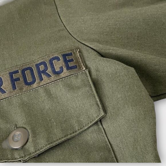 VTG US Air Force Military Army Jacket Shirt S/M Green Utility Uniform 14.5x31 - Picture 8 of 12
